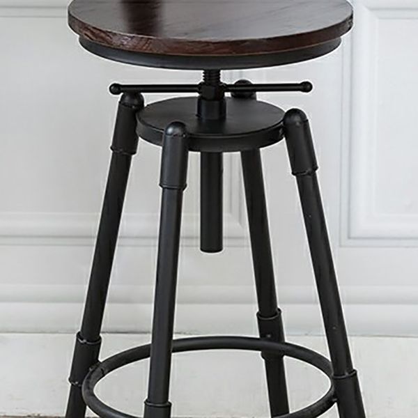 Moderno de estilo redondo Round Barstool Taburete de mostrador de madera con patas de madera