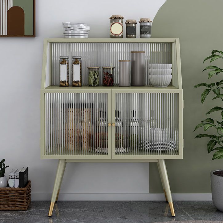 Matte Finish Glam Dining Server Kitchen Sideboard with Glass Doors Clearhalo 'buffet_sideboard' 'Buffets & Sideboards' 'furn' 'furn_buffet_sideboard' 'Furniture' 'Kitchen & Dining Furniture' 1200x1200_8e8ad022-23ef-4b1a-972b-5f994d93733f