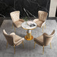 Glam 1/5 Pieces Dining Set Sintered Stone Dining Table Set for Home Use Clearhalo 'Dining Room Sets' 'Dining Tables & Seating' 'dining_room_set' 'furn' 'furn_dining_room_set' 'Furniture' 'furniture_dining_room_set' 'Kitchen & Dining Furniture' 'kitchen&dining_furn' 'kitchen' 1200x1200_8e8be7a1-3582-49ac-9c4a-466b0a42c638