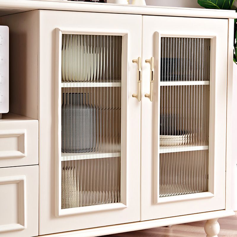 Serveur d'étagère réglable contemporain Server en pierre supérieure avec des jambes en bois massif