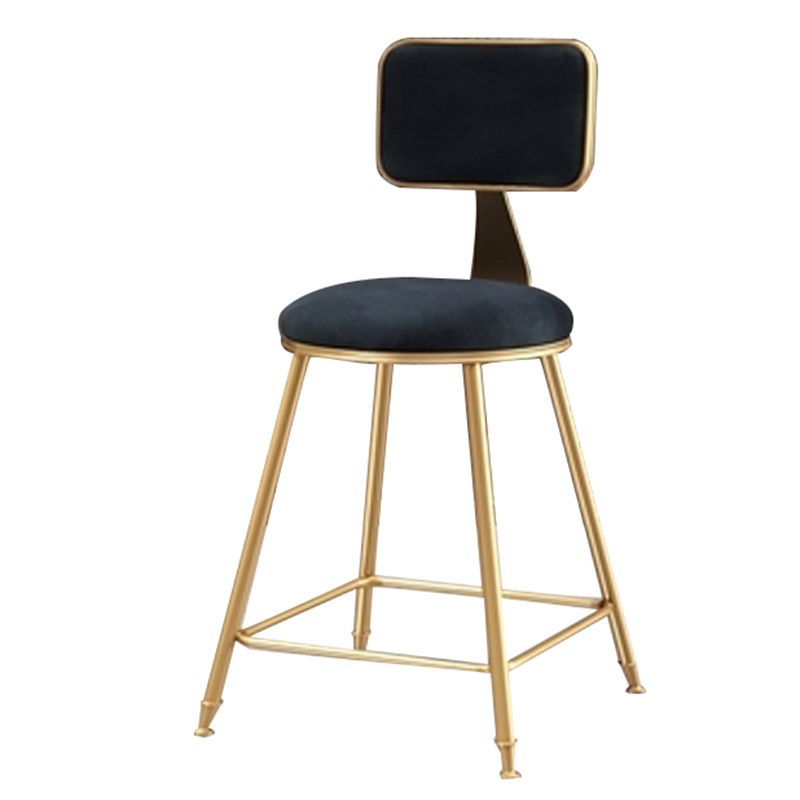 Glam Backrest Armless Counter Stool Iron Cafe Bar Stool with Suede Cushion Clearhalo 'Bar Furniture' 'Bar Stools' 'bar_stools' 'furn' 'furn_bar_stools' 'furniture_bar_stools' 'Kitchen & Dining Furniture' 'kitchen&dining_furn' 'kitchen' 'kitchen_furn' Furniture' 1200x1200_8e8ee997-75e2-4d9a-a169-4f9ad7f075d6