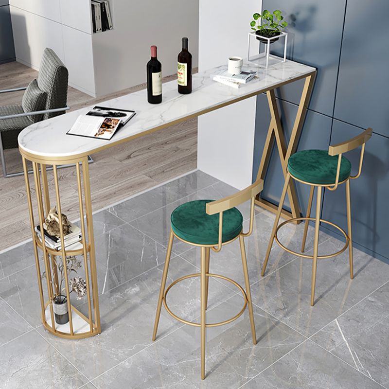 Indoor 42-inch Height Cocktail Bar Table Nordic Metal Base Bar Height Storage Table Clearhalo 'Bar Furniture' 'Bar Tables' 'bar_tables' 'furn' 'furn_bar_tables' 'Furniture' 'furniture_bar_tables' 'Kitchen & Dining Furniture' 'kitchen&dining_furn' 'kitchen' 1200x1200_8e90e41d-d013-4828-a317-1004a0d4cb25