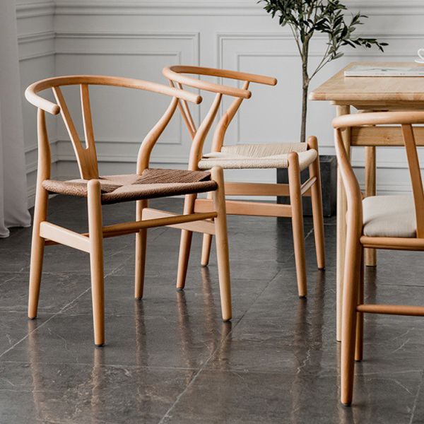 Modern Beech Wishbone Side Chair Matte Finish Wood Dining Chair Clearhalo ' kitchen&dining_furn' 'Dining Chairs' 'Dining Tables & Seating' 'dining_chair' 'furn' 'furn_dining_chair' 'Furniture' 'furniture_dining_chair' 'Kitchen & Dining Furniture' 'kitchen' 1200x1200_8e9158fd-1372-4740-965d-8575196dd1b2