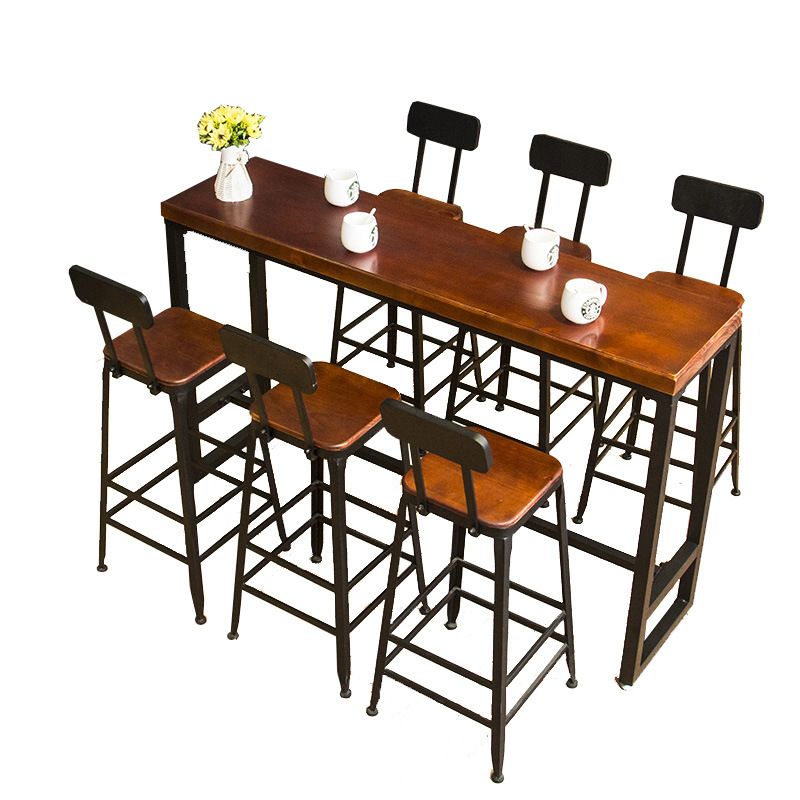 アームレスダイニングスツールフットレスト付きの現代的なメタルバースツール