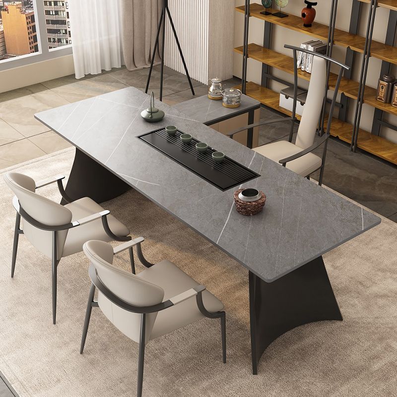 Stainless Steel Frame Dining Arm Chair Leather Upholstered Arm Chair