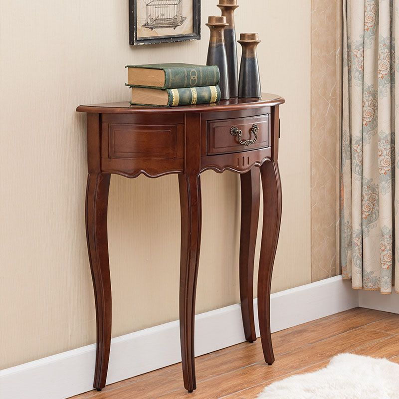 13 inch Wide Accent Table Mid-Century Modern Solid Wood Console Table