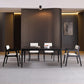 Modern Upholstered Dining Arm Chair Solid Wood Chair with Black Legs