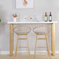 Glam Iron Indoor Bar Dining Table Rectangle White Wood Bistro Table with Sled Pedestal Clearhalo 'Bar Furniture' 'Bar Tables' 'bar_tables' 'furn' 'furn_bar_tables' 'Furniture' 'furniture_bar_tables' 'Kitchen & Dining Furniture' 1200x1200_8e976692-36c4-4723-8a09-1cfc1dccee00