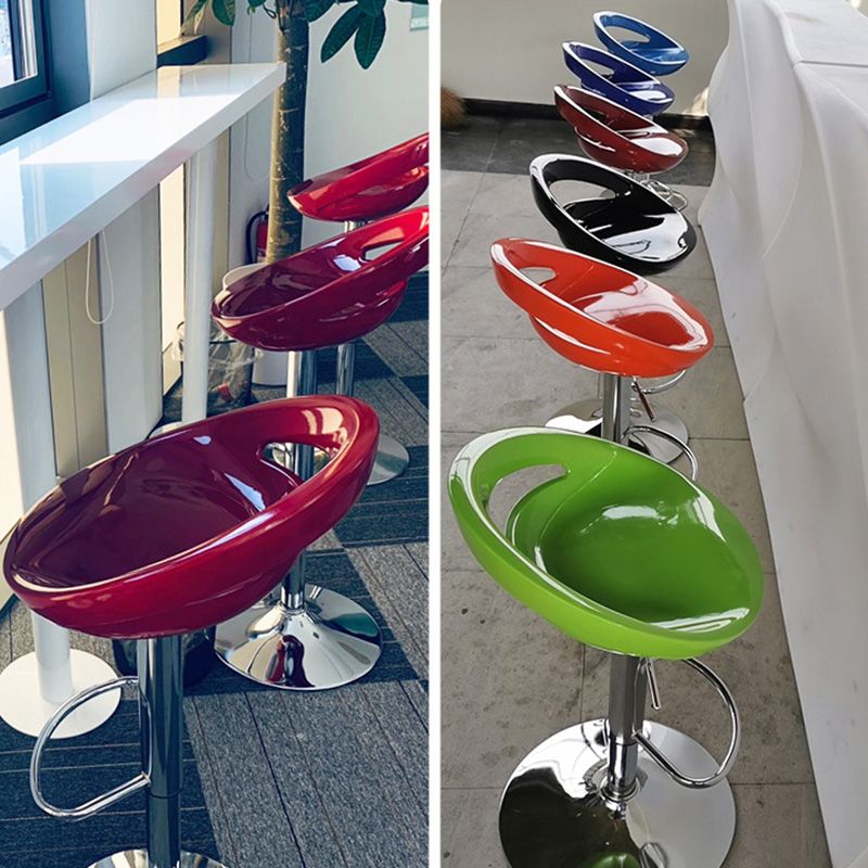 Contemporary Metal Barstool Adjustable Plastic Counter Stool in Matte Finish for Indoor Clearhalo 'Bar Furniture' 'Bar Stools' 'bar_stools' 'furn' 'furn_bar_stools' 'Furniture' 'Kitchen & Dining Furniture' 1200x1200_8e97f139-84cd-404c-9b45-9cf31539b1a8