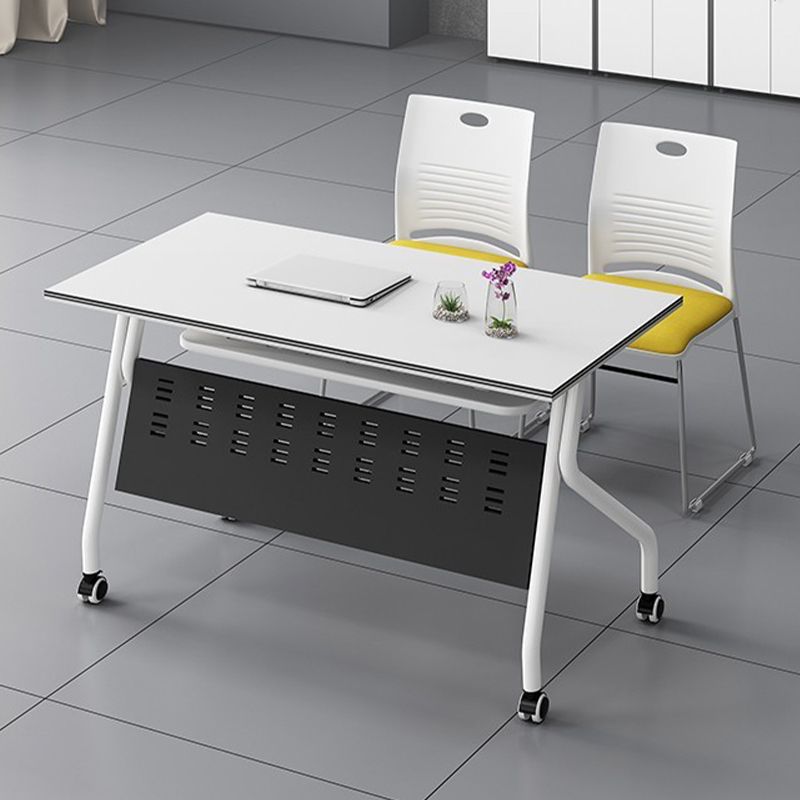 Modern Style Wooden Writing Desk Rectangular Shape Office Table with 2-Legs for Office