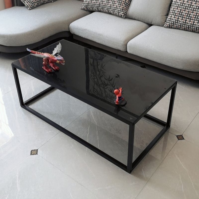 Contemporary Rectangular Glass Frame Base Coffee Cocktail Table Clearhalo 'Coffee & Accent Tables' 'Coffee Tables' 'coffee_tables' 'furn' 'furn_coffee_tables' 'Furniture' 'furniture_coffee_tables' 'Living Room Furniture' 1200x1200_8e996cea-3e2e-4736-8ef9-258e7c6d1845