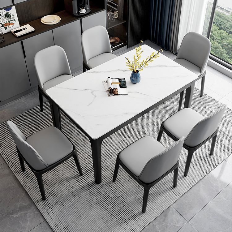 Midcentury Style Dining Room Collection Stone 4 Legs Dinette Table for Indoor Clearhalo ' dining_table' 'Dining Tables & Seating' 'Dining Tables' 'furn' 'furn_dining_table' 'Furniture' 'furniture_dining_table' 'Kitchen & Dining Furniture' 'kitchen&dining_furn' 'kitchen' 'kitchen_dining_table' 1200x1200_8e9aae23-b604-4c34-913c-af92667dbc4e