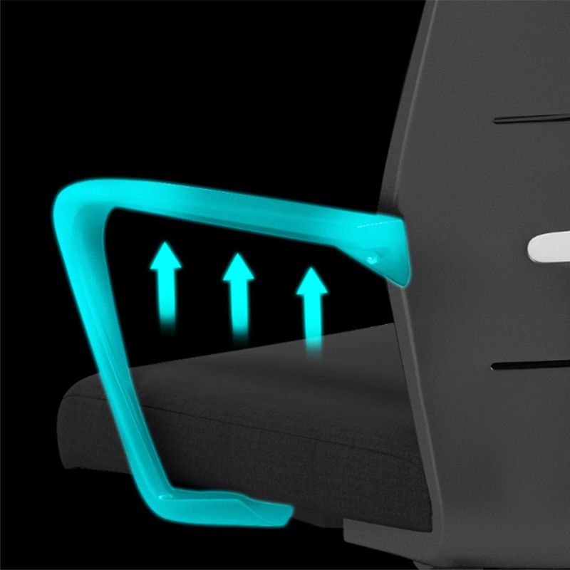 Modern Office Chair Adjustable Seat Height Fixed Arms with Wheels