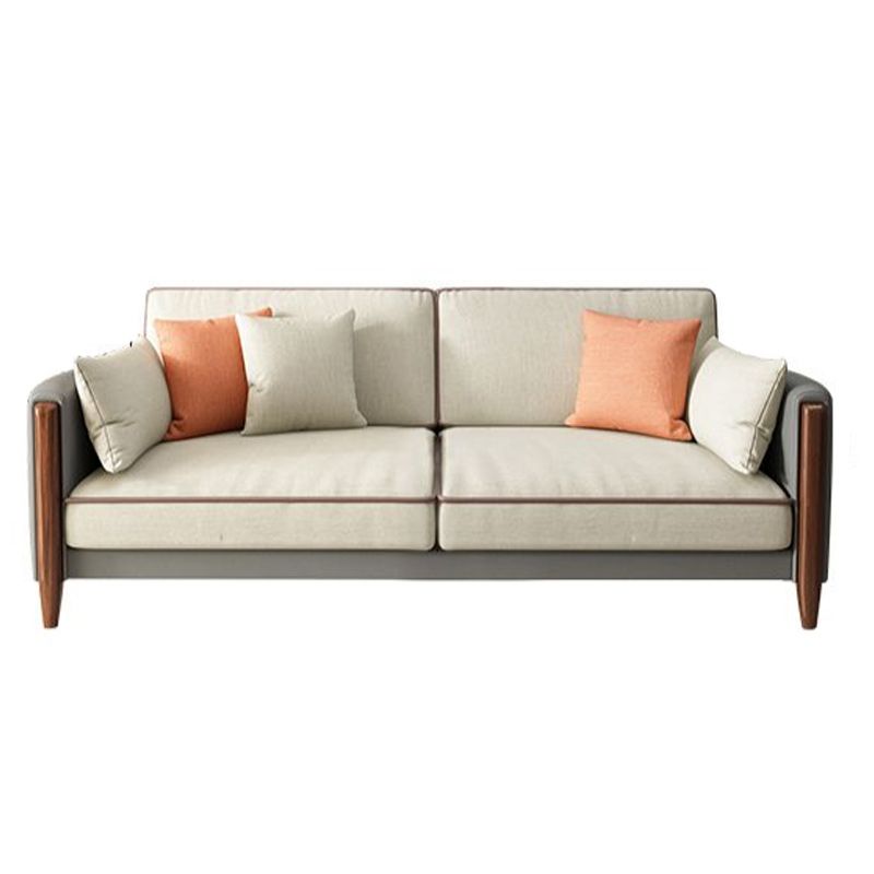 Greamy-White 35" High Contemporary Square Arm Standard Sofa with Loose Back Clearhalo 'furn' 'furn_sofas' 'Furniture' 'furniture_sofas' 'Living Room Furniture' 'Sofa' 'sofas' 1200x1200_8e9b337a-1575-4dd9-8f8e-94e78025dae2