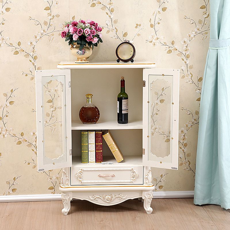 Traditional Glass Doors Display Stand Solid Wood Buffet Cabinet for Dining Room Clearhalo 'Display & China Cabinets' 'display_china_cabinets' 'furn' 'furn_display_china_cabinets' 'Furniture' 'Kitchen & Dining Furniture' 1200x1200_8e9bb9ea-ef5b-4fa7-a04c-573c679631fd