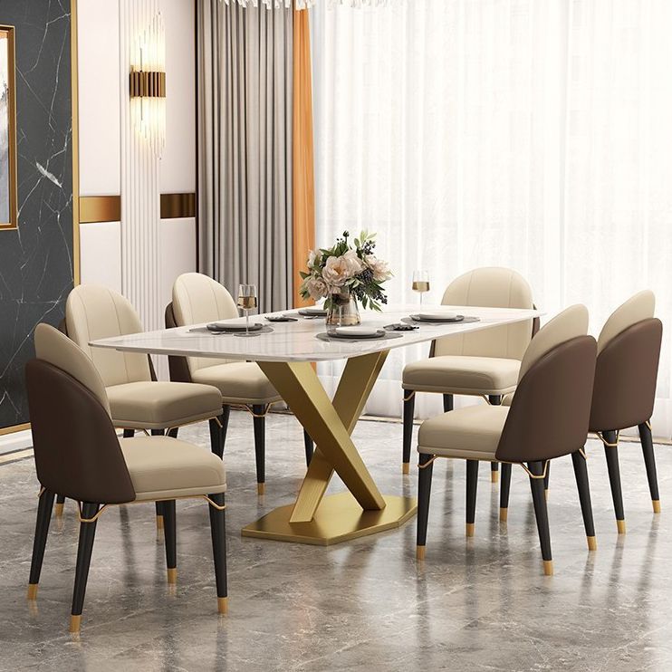 Set da pranzo moderno in pietra sinterizzata Set da pranzo da 1/2/5/6/7 pezzi per uso domestico