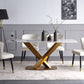 Sintered Stone Dining Table Luxury Style Pedestal Table for Dining Room Clearhalo ' dining_table' 'Dining Tables & Seating' 'Dining Tables' 'furn' 'furn_dining_table' 'Furniture' 'furniture_dining_table' 'Kitchen & Dining Furniture' 'kitchen&dining_furn' 'kitchen' 'kitchen_dining_table' 1200x1200_8e9cd219-80e7-47f5-8e37-e688d8728970