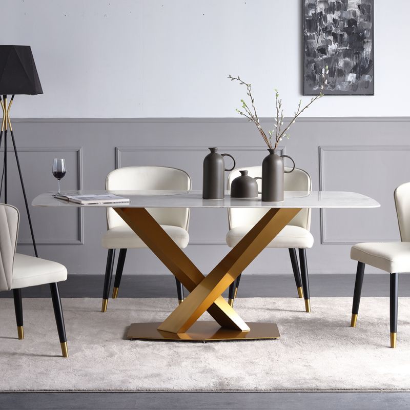Sintered Stone Dining Table Luxury Style Pedestal Table for Dining Room Clearhalo ' dining_table' 'Dining Tables & Seating' 'Dining Tables' 'furn' 'furn_dining_table' 'Furniture' 'furniture_dining_table' 'Kitchen & Dining Furniture' 'kitchen&dining_furn' 'kitchen' 'kitchen_dining_table' 1200x1200_8e9cd219-80e7-47f5-8e37-e688d8728970