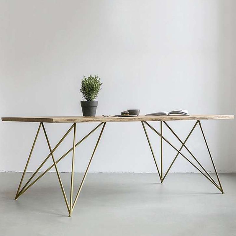 Rectangle Glam Style Dining Table Wood Color Fixed Table with Solid Wood Clearhalo ' dining_table' 'Dining Tables & Seating' 'Dining Tables' 'furn' 'furn_dining_table' 'Furniture' 'furniture_dining_table' 'Kitchen & Dining Furniture' 'kitchen&dining_furn' 'kitchen' 'kitchen_dining_table' 1200x1200_8e9d9ac8-5e62-40b1-b8a4-37ad7f462e39