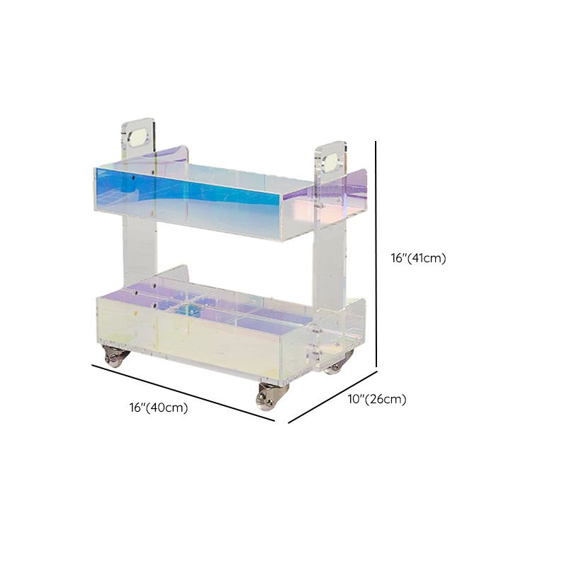 Modern Acrylic Rectangular End Table Double Tier Corner Table with Storage Clearhalo 'Coffee & Accent Tables' 'End & Side Tables' 'end_side_tables' 'furn' 'furn_end_side_tables' 'Furniture' 'Living Room Furniture' 1200x1200_8e9ec50a-b37f-438e-b0ed-5f3ee24bba3d