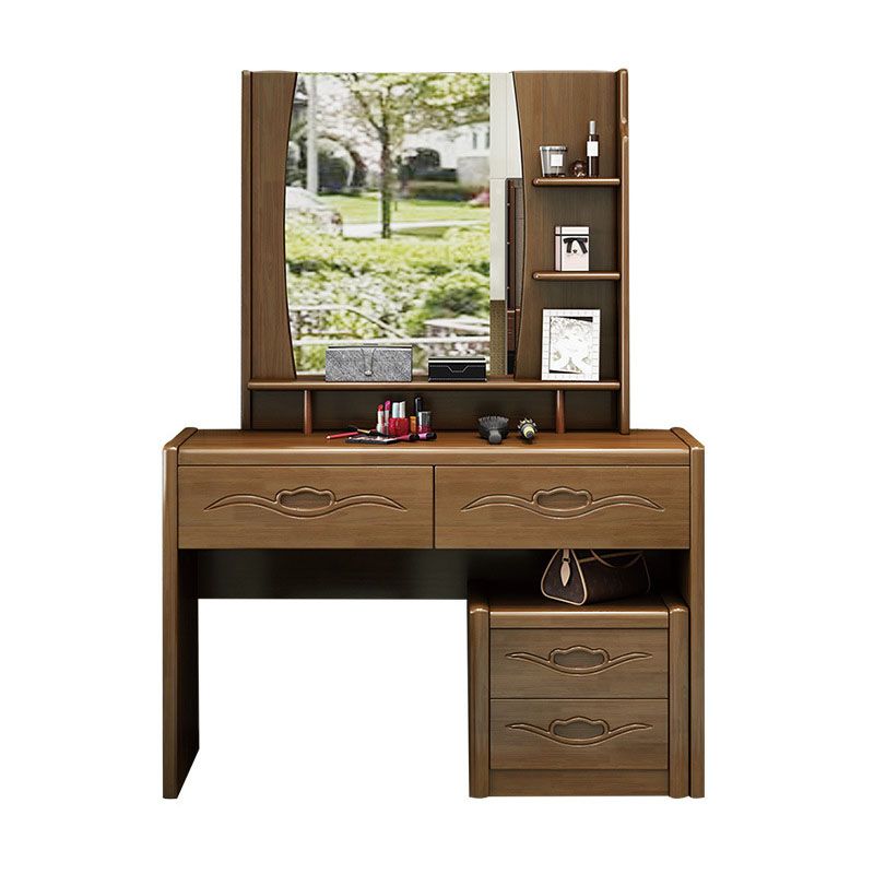 Traditional Bedroom Solid Wood 4 Drawer Standing Make-up Vanity Clearhalo 'Bedroom Furniture' 'furn' 'furn_makeup_vanities' 'Furniture' 'Makeup Vanities' 'makeup_vanities' 1200x1200_8ea05293-7ae4-450d-91ac-902c1d11ae31