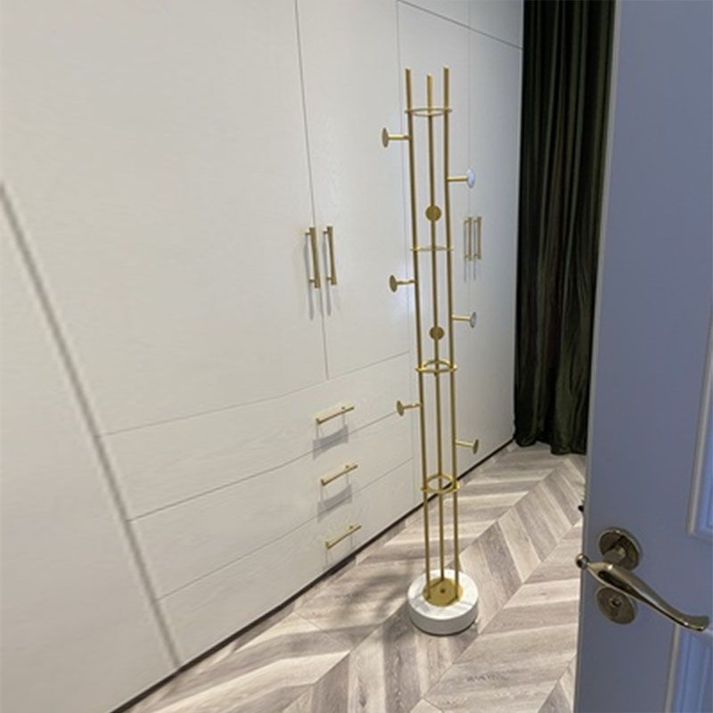 Marble Base Coat Hanger Metal Standing Entry Hall Tree with 8 Hooks Clearhalo 'Entry & Mudroom Furniture' 'furn' 'furn_hall_tree_coat_racks' 'Furniture' 'Hall Trees & Coat Racks' 'hall_tree_coat_racks' 1200x1200_8ea057b7-079d-401c-912b-7e69d7745a6b