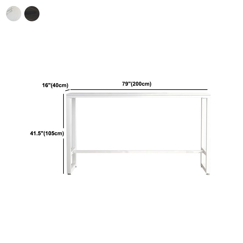 Table de comptoir de bar rectangulaire moderne Table de comptoir de bar en pierre avec pieds en métal