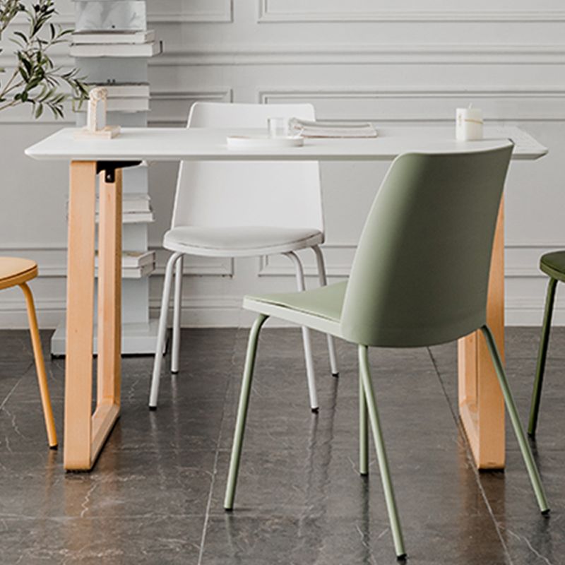 Modern Solid Back Side Chair Plastic Upholstered Armless Chair for Dining Room Clearhalo 'Dining Chairs' 'Dining Tables & Seating' 'dining_chair' 'furn' 'furn_dining_chair' 'Furniture' 'Kitchen & Dining Furniture' 1200x1200_8ea21a08-9637-4a23-958c-63850166ae0e