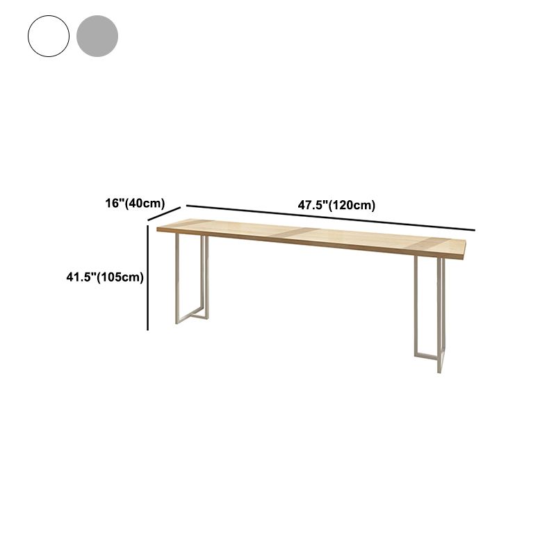 Contemporary Rectangle Bar Dining Table Pine Wood Bar Table with Double Pedestal