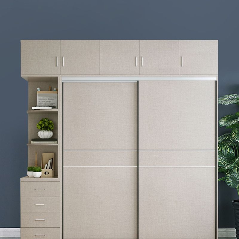 Modern Artificial Wood Wardrobe Freestanding Wardrobe with Sliding Doors for Living Room Clearhalo 'Armoires & Wardrobes' 'armoires_wardrobes' 'Bedroom Furniture' 'furn' 'furn_armoires_wardrobes' 'Furniture' 1200x1200_8ea23753-6688-40af-a1a1-6c476a839848