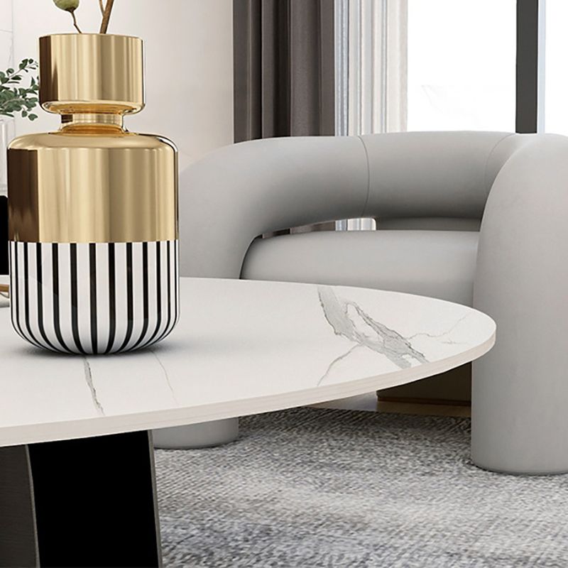 Modern Black and White Pedestal Coffee Table Round Slate and Metal Table Clearhalo 'Coffee & Accent Tables' 'Coffee Tables' 'coffee_tables' 'furn' 'furn_coffee_tables' 'Furniture' 'Living Room Furniture' 1200x1200_8ea4bf7c-e366-4ff9-a6c0-2fd7f0279fc9