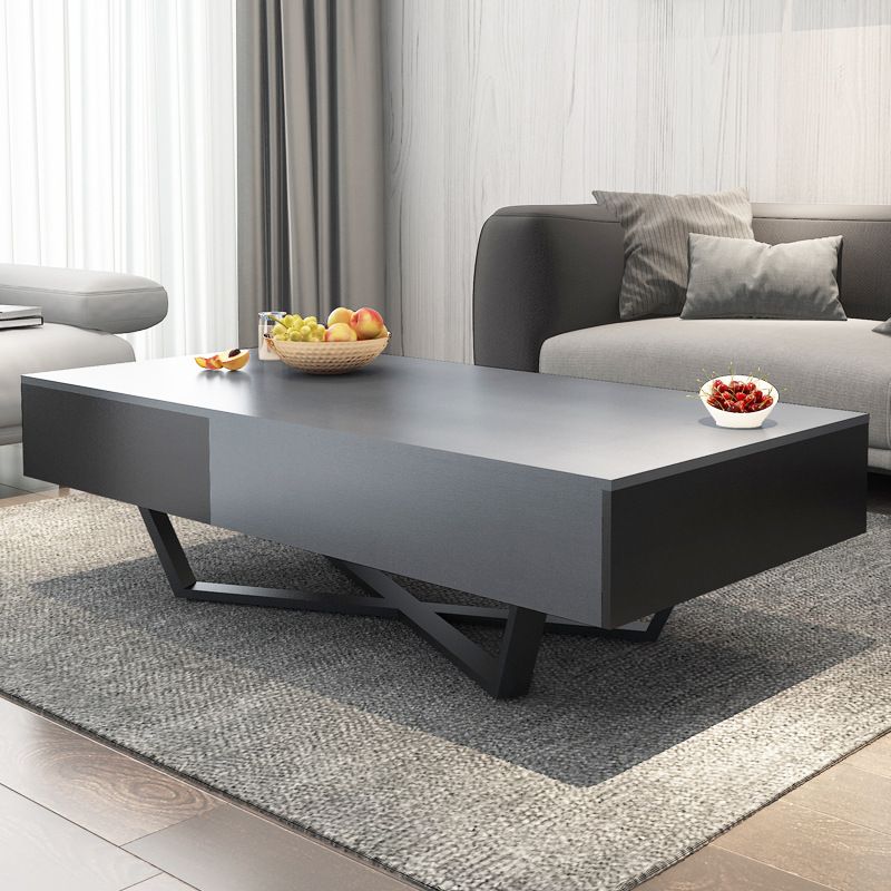 15.7"H Modern Metal Cross Leg Wood Rectangular Table Top Coffee Table Clearhalo 'Coffee & Accent Tables' 'Coffee Tables' 'coffee_tables' 'furn' 'furn_coffee_tables' 'Furniture' 'furniture_coffee_tables' 'Living Room Furniture' 1200x1200_8ea52a95-3e1a-408b-84fd-4d4b5c096a5e