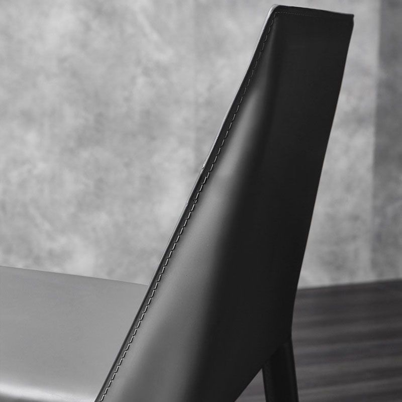 Contemporary Solid Back Armless Side Chairs Leather Dining Chairs for Kitchen Clearhalo ' kitchen&dining_furn' 'Dining Chairs' 'Dining Tables & Seating' 'dining_chair' 'furn' 'furn_dining_chair' 'Furniture' 'furniture_dining_chair' 'Kitchen & Dining Furniture' 'kitchen' 1200x1200_8ea5bd09-0997-41d9-ae8d-72a7baf694ac