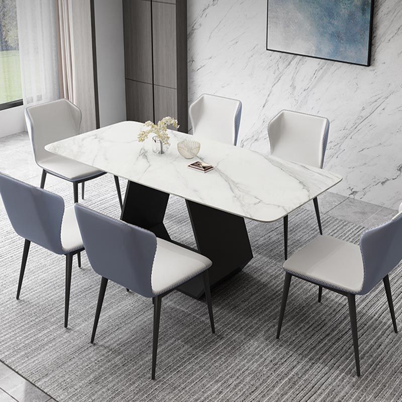 Modern Sintered Stone Top Dining Set Rectangular 1/4/5/7 Pieces Dining Room Table Set Clearhalo 'Dining Room Sets' 'Dining Tables & Seating' 'dining_room_set' 'furn' 'furn_dining_room_set' 'Furniture' 'Kitchen & Dining Furniture' 1200x1200_8ea61dcb-2825-437a-ab38-e831969ec85c