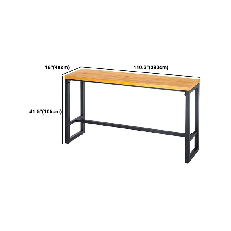 1/4/7/9 Piezas Juego de mesa de barra de hierro industrial Rectángulo Bistro de madera de pino con reposapiés