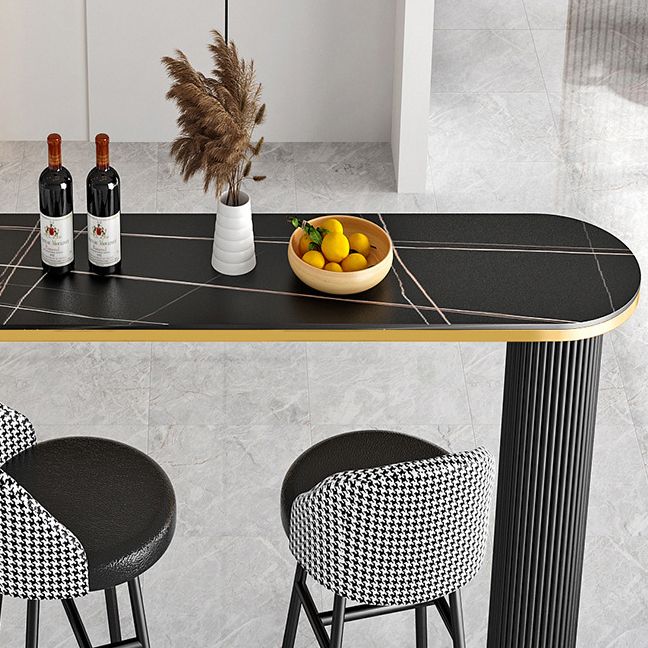 Contemporary Bar Table Set 1/2/3 Pcs Stone Top Bar Table with Upholstered Bar Stools Clearhalo 'Bar Furniture' 'furn' 'furn_home_bar_bar_sets' 'Furniture' 'Home Bars & Bar Sets' 'home_bar_bar_sets' 'Kitchen & Dining Furniture' 1200x1200_8ea78b97-0f2c-4885-8e1d-ef58fc82d6ed