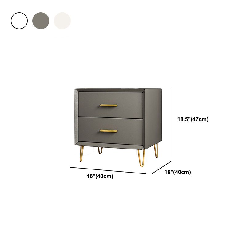 Comodino in legno 18,5 "/19.2" alto 2 - comodino di cassetti in bianco / blu / grigio