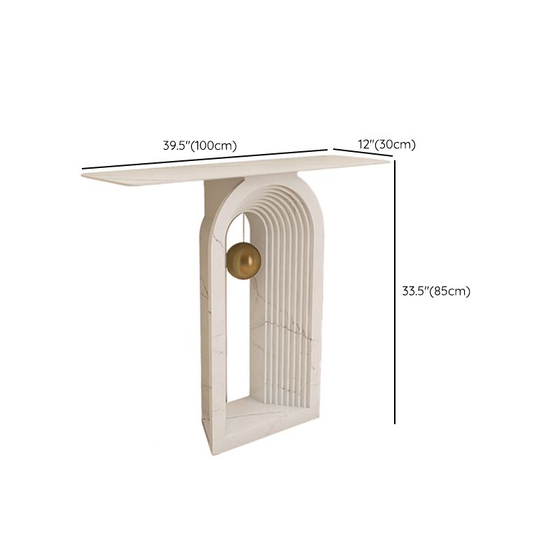 Contemporary White Console Table Rectangle Console Sofa Table for Hall Clearhalo 'Console Tables' 'console_tables' 'Entry & Mudroom Furniture' 'furn' 'furn_console_tables' 'Furniture' 1200x1200_8ea8a658-7e57-488d-8072-e18fbe59cf0a
