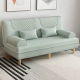 Contemporary Sofa with 2 Pillows Sleeper Recessed Arm Seating