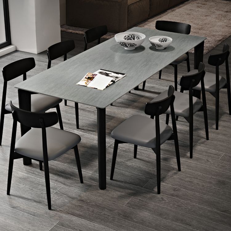 Tavolo da pranzo moderno della metà del secolo Tavolo da pranzo in pietra rettangolo con 4 gambe