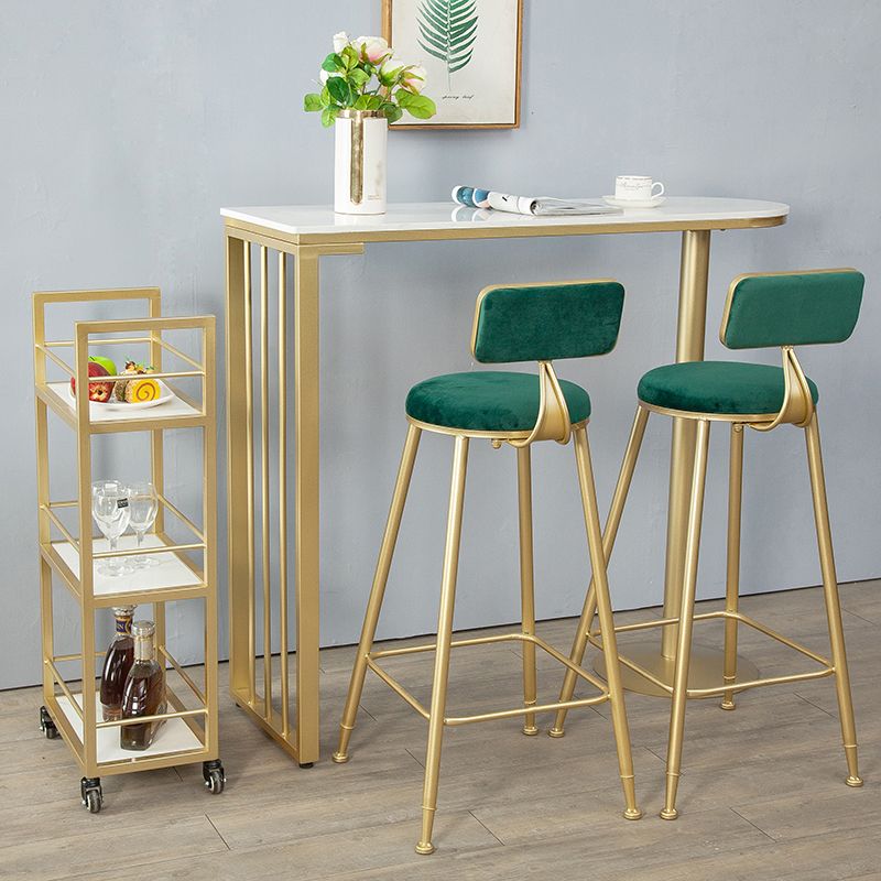Industrial Style 41.3"H Bar Table Faux Marble White Top Specialty Bistro Table Clearhalo 'Bar Furniture' 'Bar Tables' 'bar_tables' 'furn' 'furn_bar_tables' 'Furniture' 'furniture_bar_tables' 'Kitchen & Dining Furniture' 'kitchen&dining_furn' 'kitchen' 1200x1200_8ead3e22-d5fc-492c-8de9-d39c25d772d0
