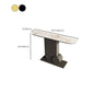 12 Inch Wide Accent Table Glam Half Moon Stone Console Table