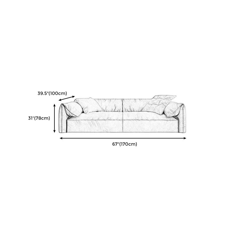 Scandinavian Faux Leather Sofa Pillow Top Arm Couch in Gray/Beige Clearhalo 'furn' 'furn_sofas' 'Furniture' 'furniture_sofas' 'Living Room Furniture' 'Sofa' 'sofas' 1200x1200_8eb28631-ecbc-4f71-a8b1-baad007fa026