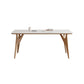 White Stone Top Dining Table Glam Style 4 Legs Dining Table for Dining Room Clearhalo 'Dining Tables & Seating' 'Dining Tables' 'dining_table' 'furn' 'furn_dining_table' 'Furniture' 'Kitchen & Dining Furniture' 1200x1200_8eb2a7e5-18f4-44fd-bed2-30d87bf05a8b