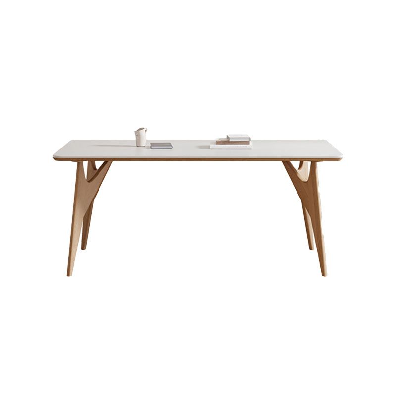 White Stone Top Dining Table Glam Style 4 Legs Dining Table for Dining Room Clearhalo 'Dining Tables & Seating' 'Dining Tables' 'dining_table' 'furn' 'furn_dining_table' 'Furniture' 'Kitchen & Dining Furniture' 1200x1200_8eb2a7e5-18f4-44fd-bed2-30d87bf05a8b
