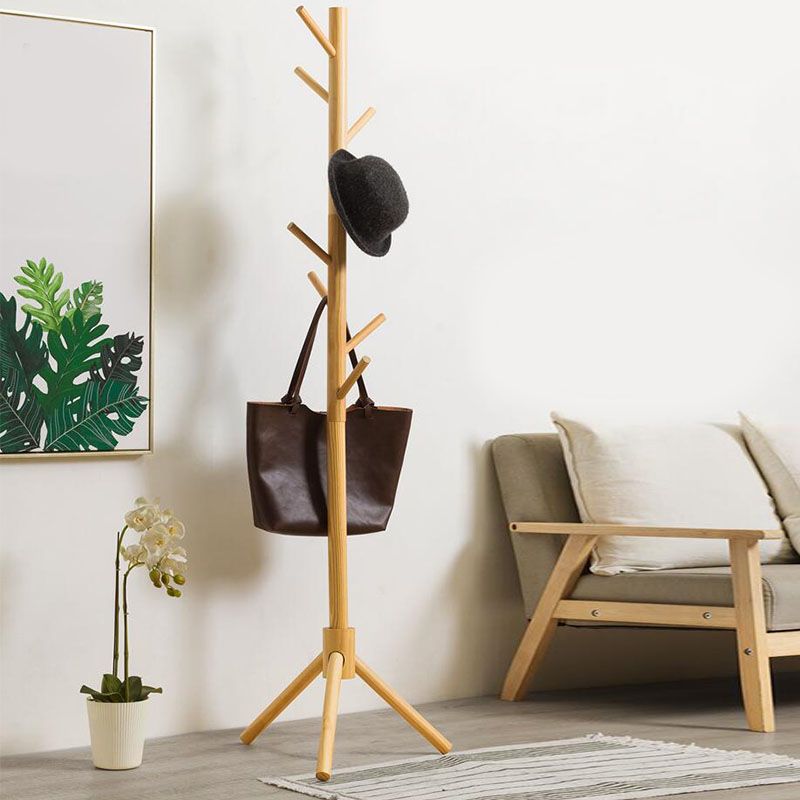 Stand Hall Free Standing Wooden Midcent secolo moderno