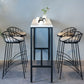 Table de bar de style moderne, bureau de bar de bistro fixe en faux marbre avec repose-pieds