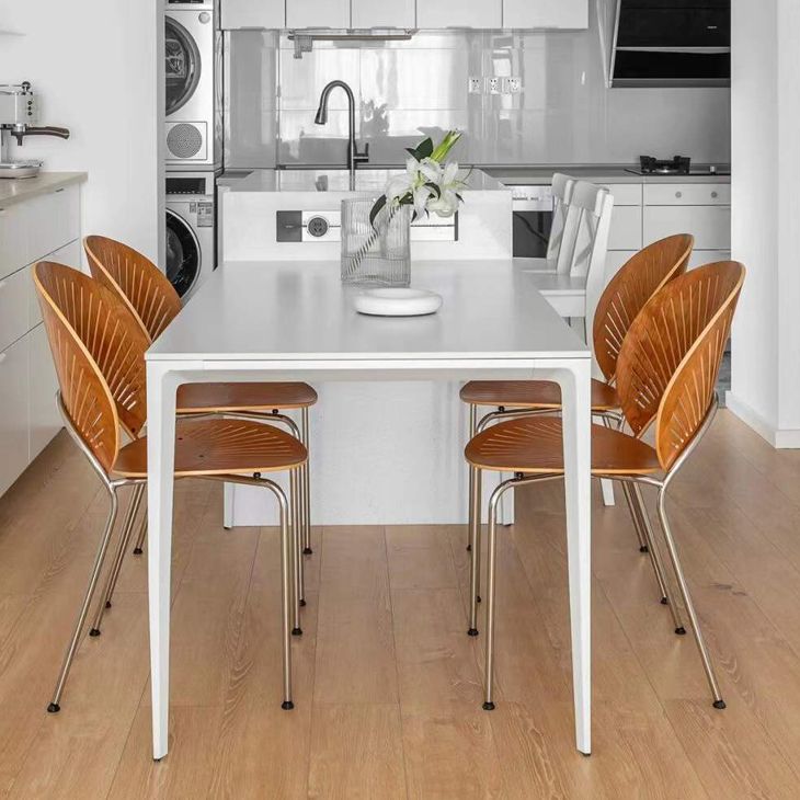 Contemporary Sintered Stone Top Dining Table White Rectangle Shape Dining Table for Kitchen Clearhalo ' dining_table' 'Dining Tables & Seating' 'Dining Tables' 'Furniture' 'furniture_dining_table' 'Kitchen & Dining Furniture' 'kitchen&dining_furn' 'kitchen' 'kitchen_dining_table' 1200x1200_8eb71d1e-568d-4692-9720-7c19744e7bab