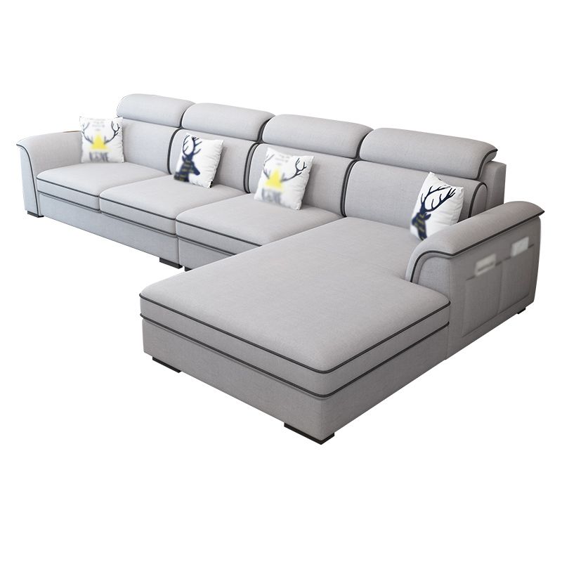Contemporary L-Shape Sectional with Storage and USB for Apartment Clearhalo 'furn' 'furn_sectionals' 'Furniture' 'furniture_sectionals' 'kitchen' 'kitchen_sectionals' 'Living Room Furniture' 'Sectionals' 1200x1200_8eb76c2c-35a4-48d0-a1ec-cbb1567bff90