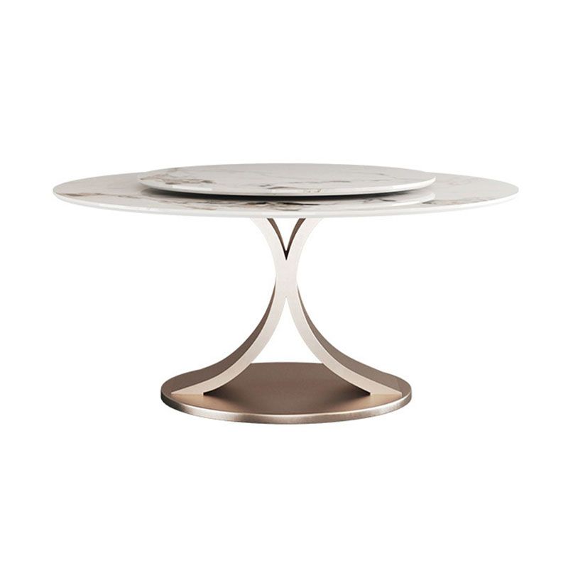 Glam Sintered Stone Dining Table Round Dinner Room Table for Dining Room Clearhalo 'Dining Tables & Seating' 'Dining Tables' 'dining_table' 'furn' 'furn_dining_table' 'Furniture' 'furniture_dining_table' 'Kitchen & Dining Furniture' 'kitchen' 'kitchen_dining_table' 1200x1200_8eb7776a-51f4-4014-b35d-43a920af525c